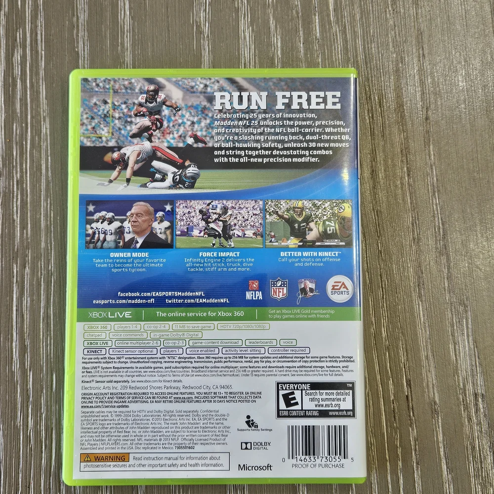 Microsoft Madden NFL 25 Xbox 360 Game - Green and Purple